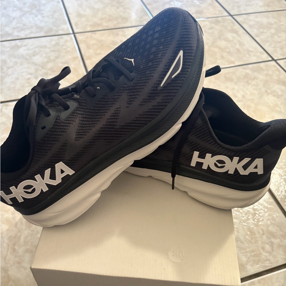 Hoka Men's Black Athletic Shoes with White Accents